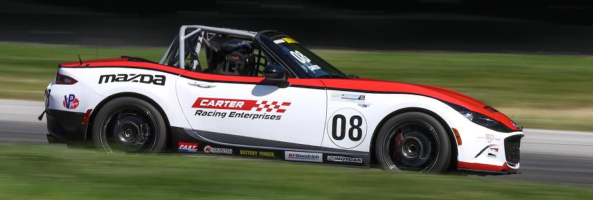 Carter Earns First Global Mazda MX-5 Cup Win on Wild Final Lap at