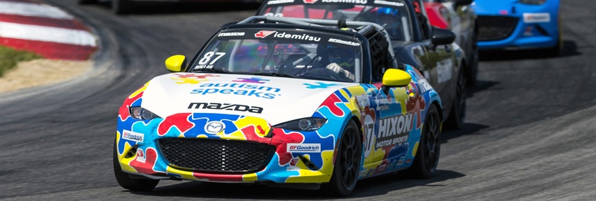 Rollan Comes Out on Top of Six-Car Battle for Mazda MX-5 Cup Win