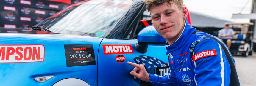 Fletcher Starts Mazda MX-5 Cup Title Defense with Motul Pole Award